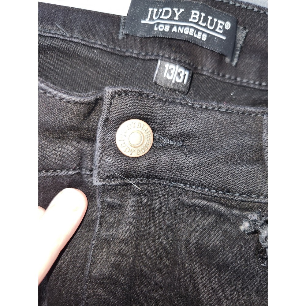 Judy Blue Pull On Flare Jeans Womens 13/31 Black High Waist Stretch Western NWT - Picture 10 of 13
